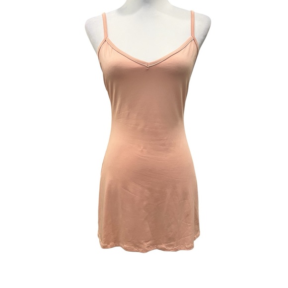 AFRM Nude Blush Open Back V-Neck Mini Slip Dress Adjustable Straps XS NWT - Picture 1 of 12